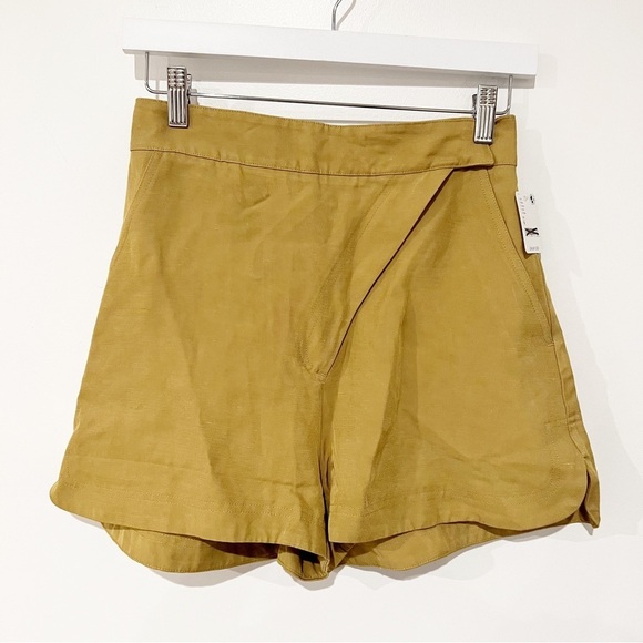 NWT ShonaJoy Free People Matilda Asymmetrical Linen Shorts in Cumin size US 4 - Picture 5 of 12